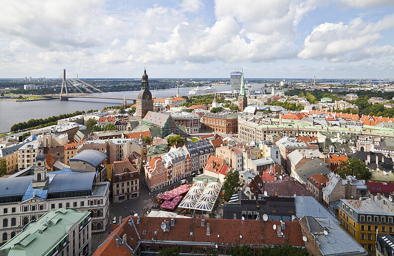 Blick auf Riga von der St.-Petri-Kirche aus, © Wikipedia